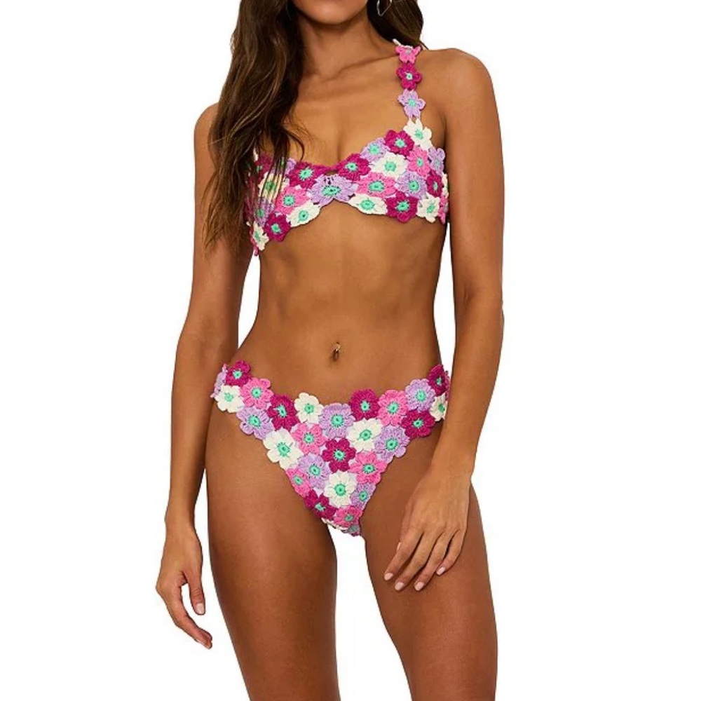 Beach Riot Pink and Purple Bikini Set